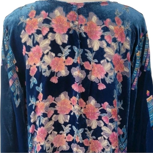Johnny Was Fabiana Aztec silk velvet Burnout tunic NWT - Picture 10 of 14